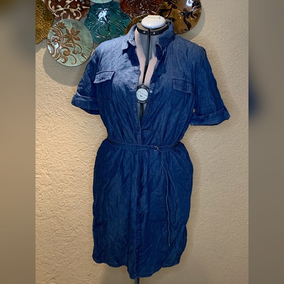 Plus Size Blue Denim Dress Size XXL - Picture 1 of 4
